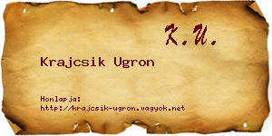 Krajcsik Ugron névjegykártya